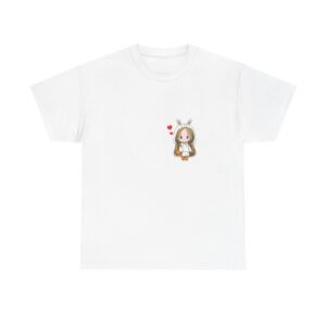 cute bunny onesie girl t‑shirt — kawaii heart graphic tee